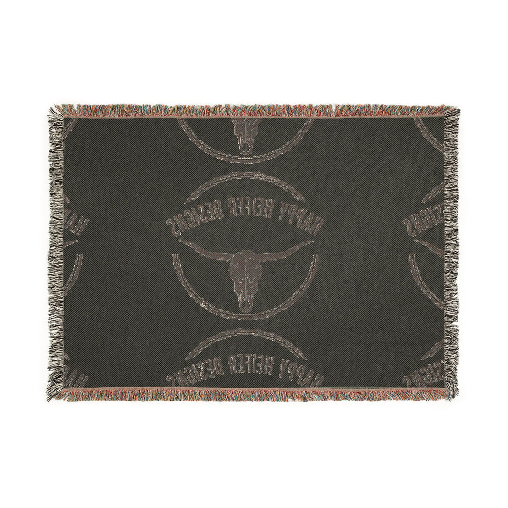 Happy Heifer Blessings Woven Blanket — Western Longhorn Throw