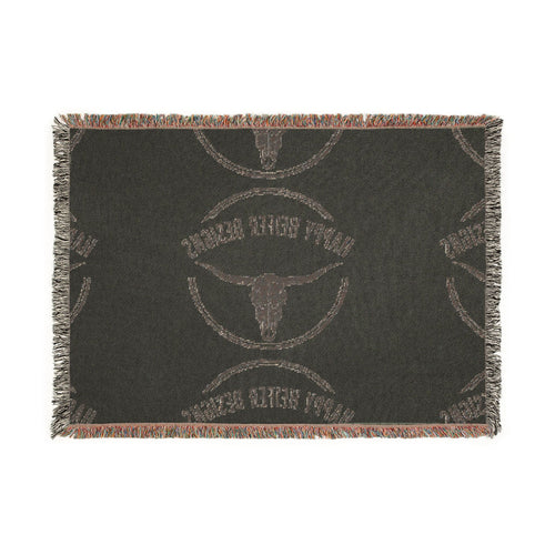 Happy Heifer Blessings Woven Blanket — Western Longhorn Throw