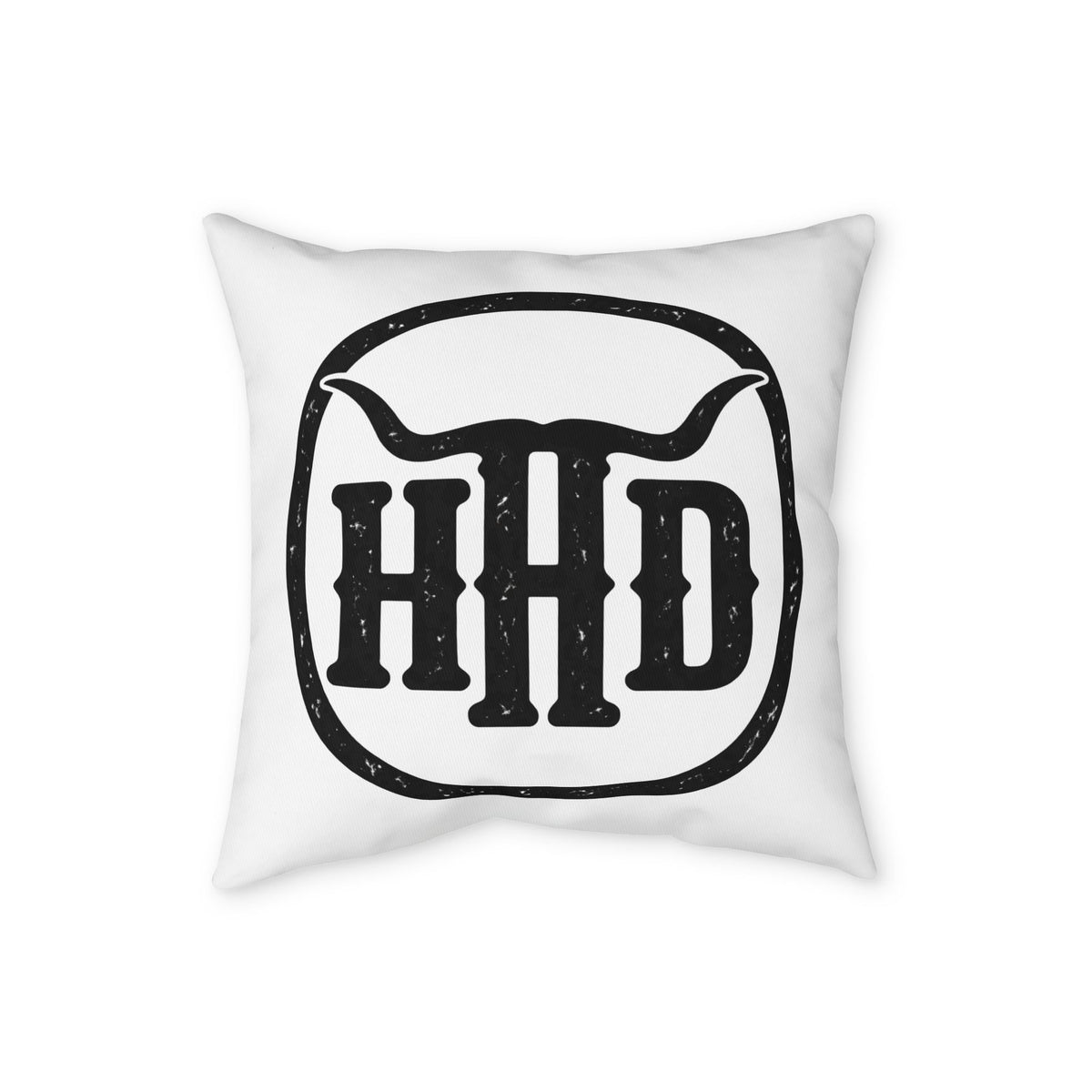 Horned Monogram Pillowcase - Rustic HHD Decorative Throw Pillow
