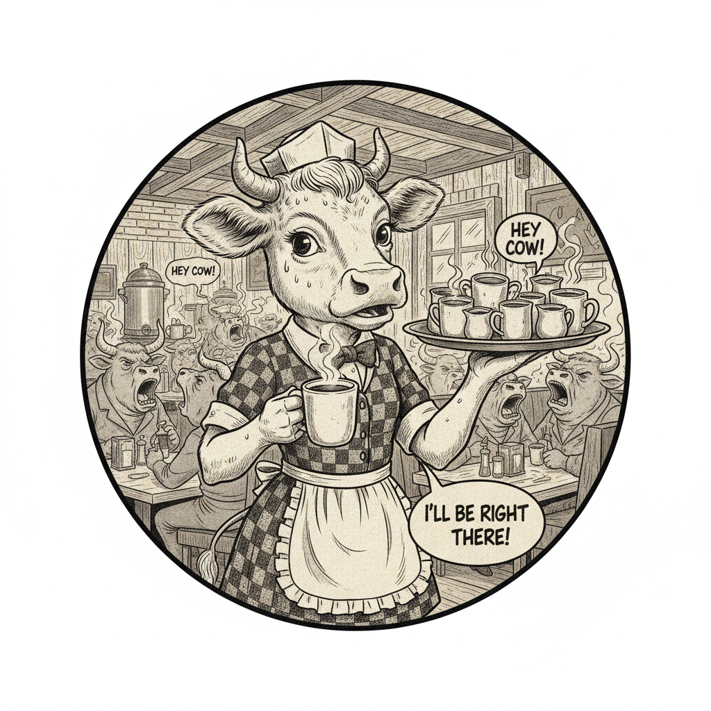 Holy Cow Diner Scene Tee Design