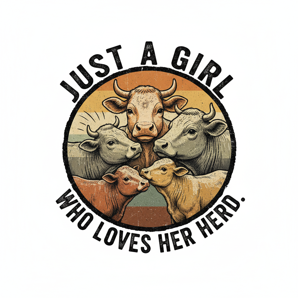 Just a Girl Who Loves Her Herd Tee Design
