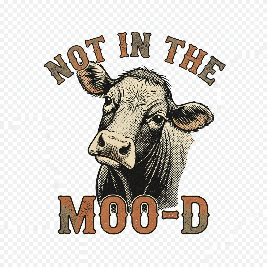 Not in the Moo-d Tee Design