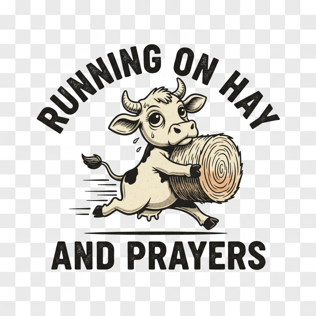 Running on Hay and Prayers Tee Design